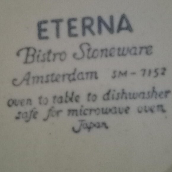 Eterna Bistro Stoneware Amsterdam vintage snack plates floral design - Picture 2 of 6
